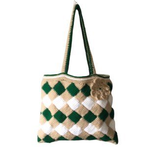 Tunisian knitted Bag Handmade, Shoulder Women Bag.